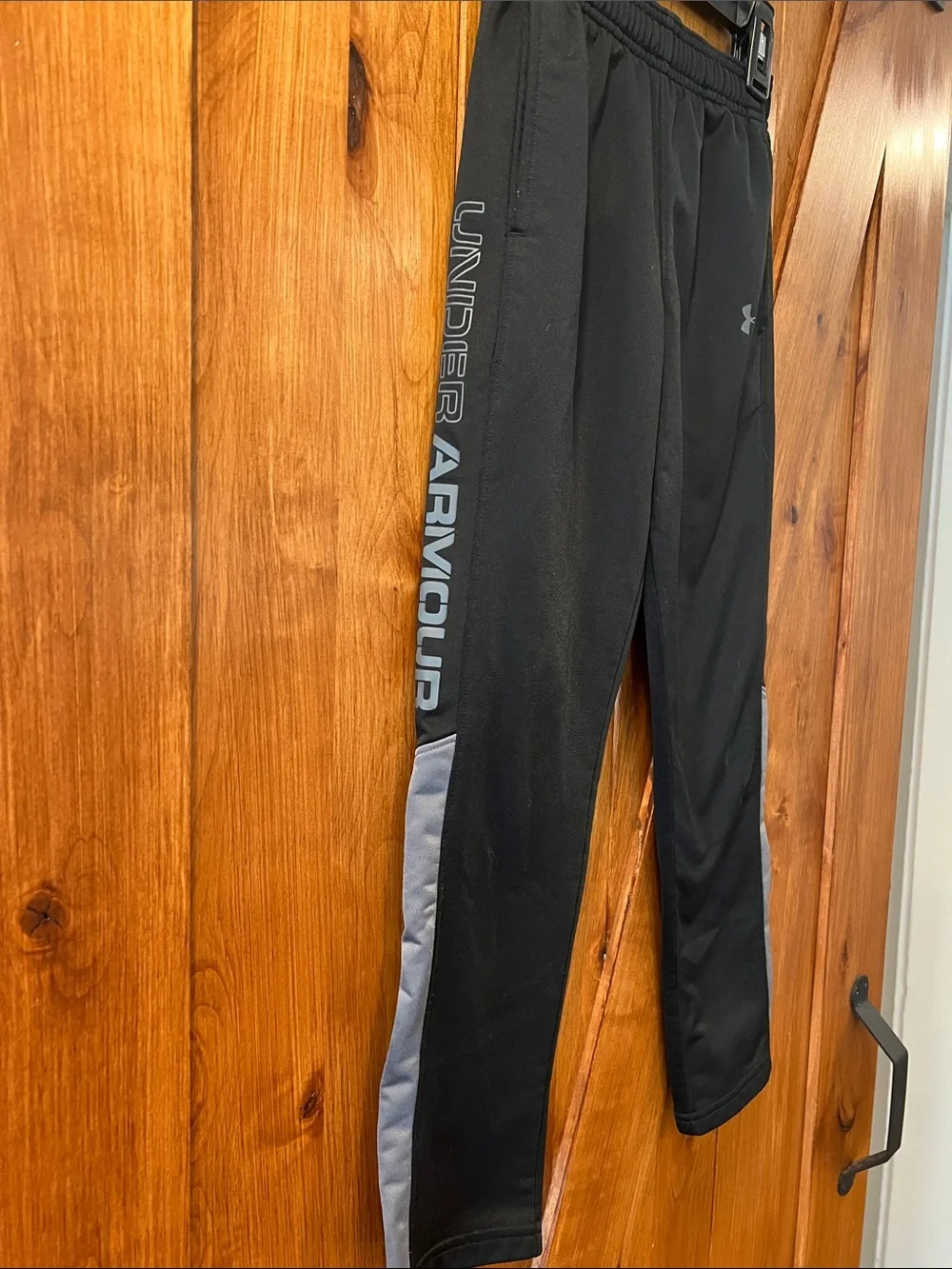 Under Armour Black Joggers with Gray Side Panels - Kids
